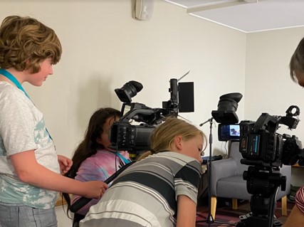 Students using video cameras